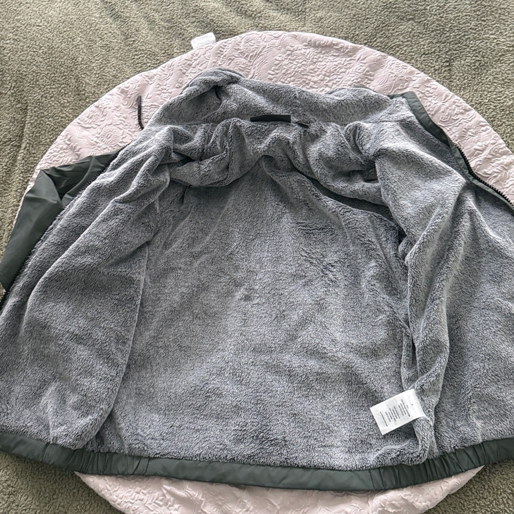 Free Country Olive Green Hooded Fleece Faux Fur Jacket Sz S - Picture 11 of 11
